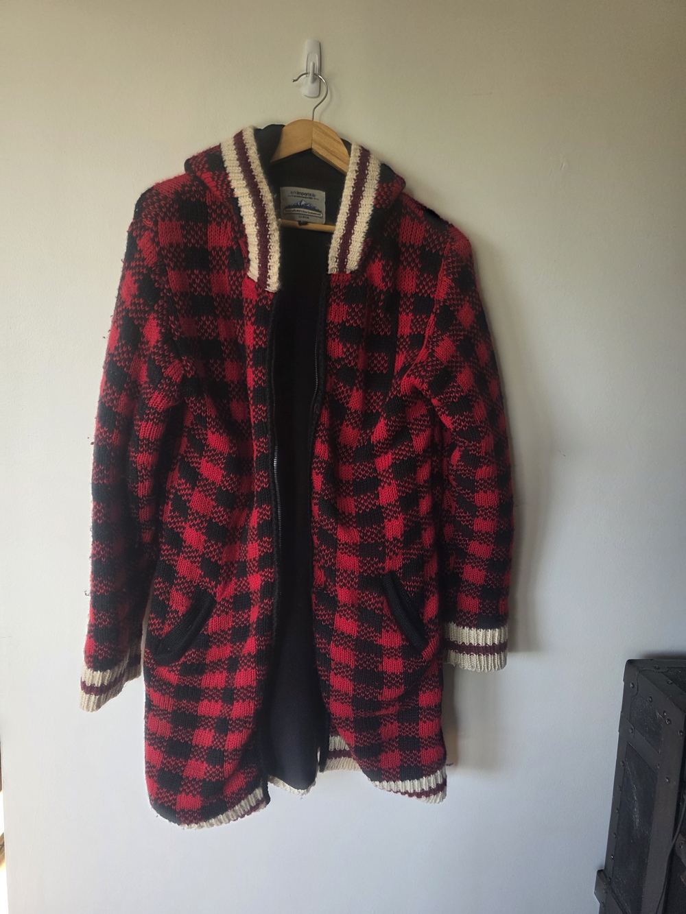 Ark Imports Buffalo Plaid Wool Hooded Coat